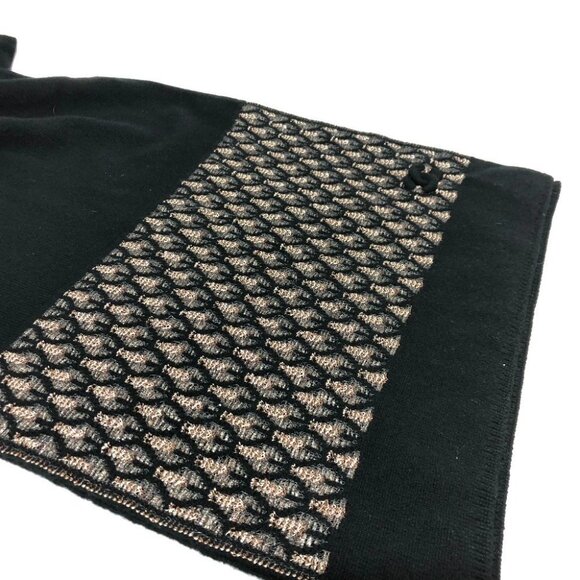 CHANEL Total Pattern CC Mark Apparel accessories Scarf Cashmere Black - Picture 3 of 15